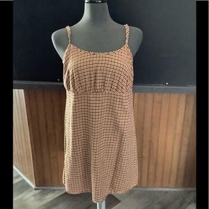 WILD FABLE Woman’s Mini Orange Checkered Dress sleeveless
